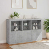 Sideboard with LED Lights Concrete Grey 162x37x100 cm 3209145
