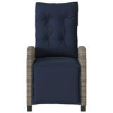 Reclining Garden Chairs 2 pcs with Footrest Grey Poly Rattan 365247