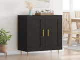 Sideboard Black Oak 69.5 x 34 x 90 cm Engineered Wood and Iron 881596