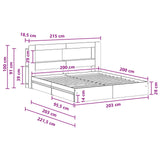 Bed Frame with Storage Grey Sonoma 200 x 200 cm Engineered Wood 3433692