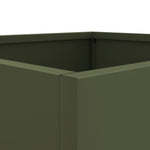 ZNTS Planter Olive Green 49x47x46 cm Steel 841565