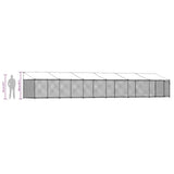 Dog Cage with Roof and Door Grey 12x2x2 m Galvanised Steel 3209572