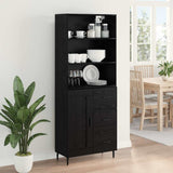 Highboard with Drawer Black Oak 69.5 x 34 x 180 cm 3416141