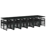 13 Piece Garden Dining Set with Cushions Black Poly Rattan 3210762