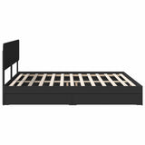 Storage Bed with Headboard Black 200 x 200 cm Engineered Wood 3412242