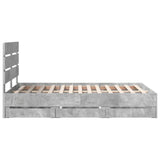 Bed Frame with Drawer Concrete Grey 120 x 190 cm Engineer Wood 3411850