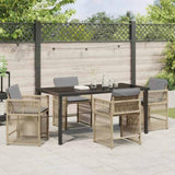 Garden Dining Set 5 pcs Beige Poly Rattan 3380795
