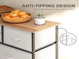 Bedroom Chest of Drawers, 10 Drawer Dresser with Foldable Fabric Drawers and Steel Frame, T3398P330466