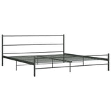 284684 Bed Frame without Mattress Grey Metal 180x200 cm Super King