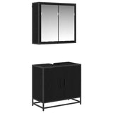 Bathroom Furniture Set 2 pcs Black Oak Engineered Wood 3402470