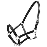 ZNTS Real Leather Headcollar Stable Halter Adjustable Black Full 90891