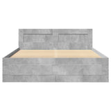 Bed Frame with Headboard without Mattress Concrete Grey 120x200 cm 3295572