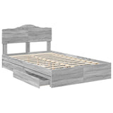 Storage Bed Grey Sonoma 120 x 200 cm Engineered Wood 3413115