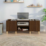Record Cabinet Brown Oak 121x38x48 cm Engineered Wood 831932