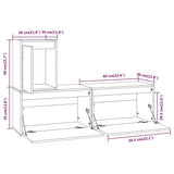 TV Cabinets 3 pcs White Solid Wood Pine 3100175