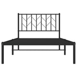 Metal Bed Frame without Mattress with Headboard Black 100x200cm 374432