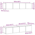 TV Cabinet Set 4 pcs Black oak 80 x 30 x 30 cm Engineered wood 3333051