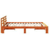 Bed Frame with Headboard Wax Brown 140 x 200 cm Solid Pine Wood 872610