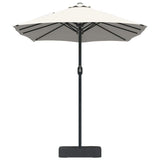 Garden Parasol Sand and Anthracite 385 x 209 x 244 cm Polyester 42003283