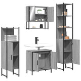 4 Piece Bathroom Furniture Set Grey Sonoma Engineered Wood 3214713