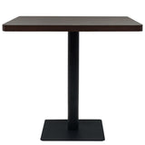 ZNTS Bistro Table MDF and Steel Square 80x80x75 cm Dark Ash 245611