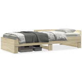 Bed Frame without Mattress Sonoma Oak 75x190 cm Small Single Engineered Wood 849595
