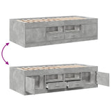 Daybed with Drawers without Mattress Concrete Grey 90x190 cm Single 3280254
