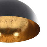 Ceiling Lamps 2 pcs Black and Gold Semi-spherical E27 50873