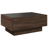 Coffee Table with LED Brown Oak 70x50x30 cm Engineered Wood 847517