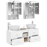 Bathroom Furniture Set 5 pcs White Engineered Wood and Glass 3406959
