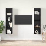 TV Cabinet Set 2 pcs Black 37 x 37 x 142.5 cm Engineered Wood 3393538