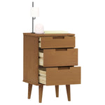 ZNTS Bedside Cabinet MOLDE Brown 40x35x65 cm Solid Wood Pine 4013409