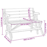 Picnic Table with Benches Solid Wood Fir 2-in-1 Convertible 4008991