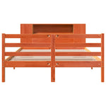 ZNTS Bookcase Bed without Mattress Wax Brown 120x190 cm Small Double Solid Wood Pine 3321862