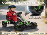 Pedal Go Kart for Kids Aged 3-6 Years, with Freewheel System, Brake, EVA Anti-Slip Wheels, Green T3398P378926