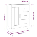 Sideboard High Gloss White 69.5x34x90 cm Engineered Wood 812228