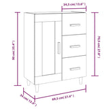 Sideboard High Gloss White 69.5x34x90 cm Engineered Wood 812228