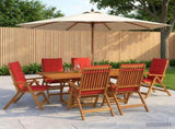 7-Piece Garden Dining Set Natural Solid Acacia Wood 3434528