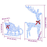 Reindeer Pull Sleigh Blue 70 x 26 x 129 cm Acrylic 42019077