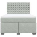 Box Spring Bed with Mattress Light Grey 140x190 cm Velvet 3290918