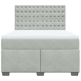 Box Spring Bed with Mattress Light Grey 140x190 cm Velvet 3290918