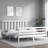 Bed Frame without Mattress White 160x200 cm Solid Wood Pine 3193802