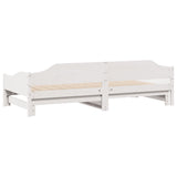 Daybed with Trundle without Mattress White 90x200 cm Solid Wood 850906