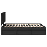 Bed Frame with Headboard Black 160 x 200 cm Solid Pine Wood 3410984