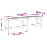 Garden Bench 150x35x45 cm Solid Wood Acacia 319420