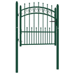 ZNTS Fence Gate with Spikes Steel 100x100 cm Green 146383