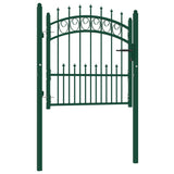 ZNTS Fence Gate with Spikes Steel 100x100 cm Green 146383