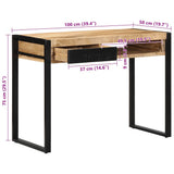 Desk 100x50x75 cm Solid Rough Wood Mango 4015931