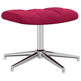 Relaxing Chair with a Stool Wine Red Velvet 328133