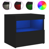Bedside Cabinet Black Engineered wood 50x40x45 cm Bedside Cabinet 836765